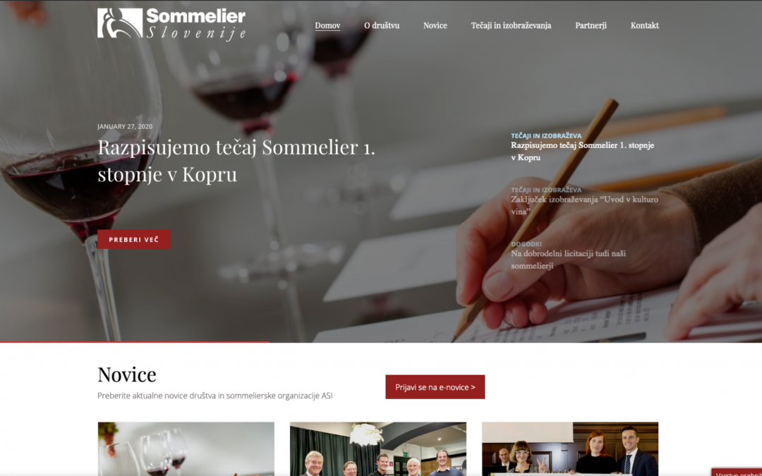 Slovenian Sommelier Association premiers new website and social media